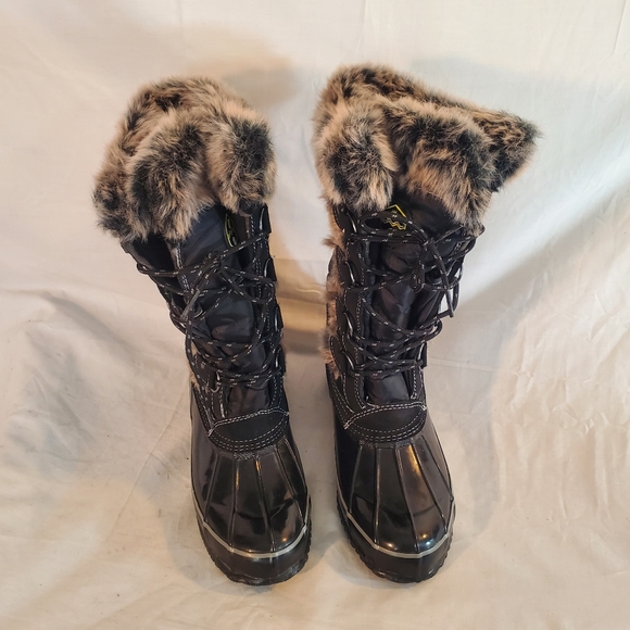 Khombu Jacey Women's Size 8M Faux Fur Lace Up Cold Weather Boots EUC - Picture 4 of 8